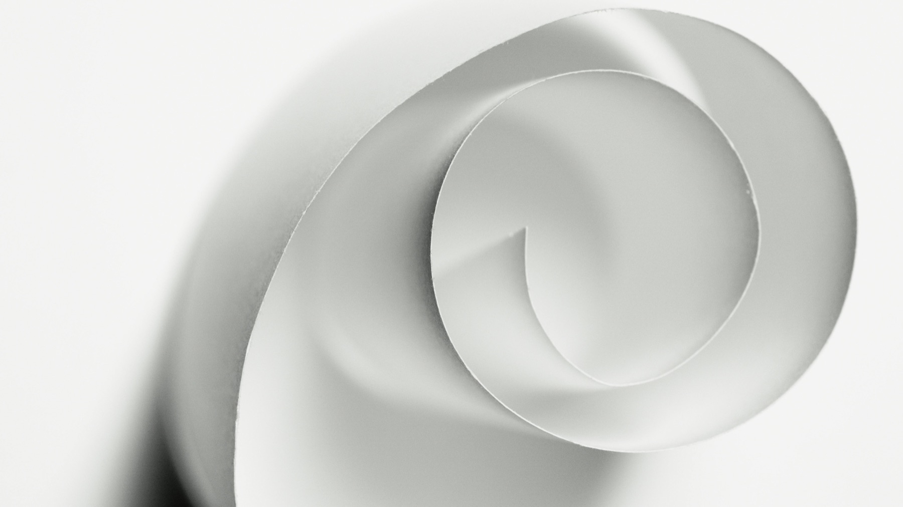 Minimalist white paper spiral