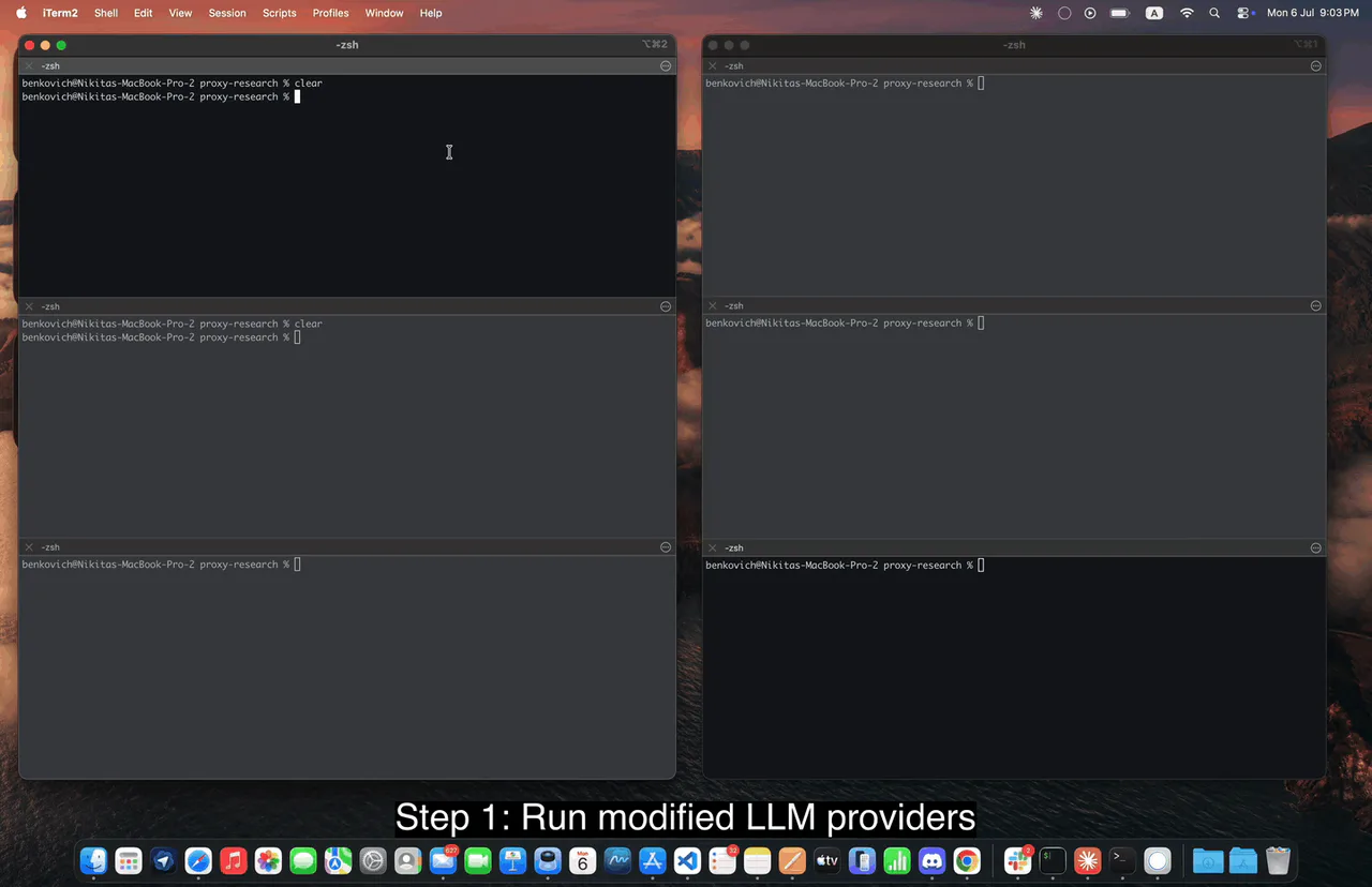 Screen recording of Claude Code, Codex, and OpenCode being driven by a hostile LLM proxy to read a synthetic .env file